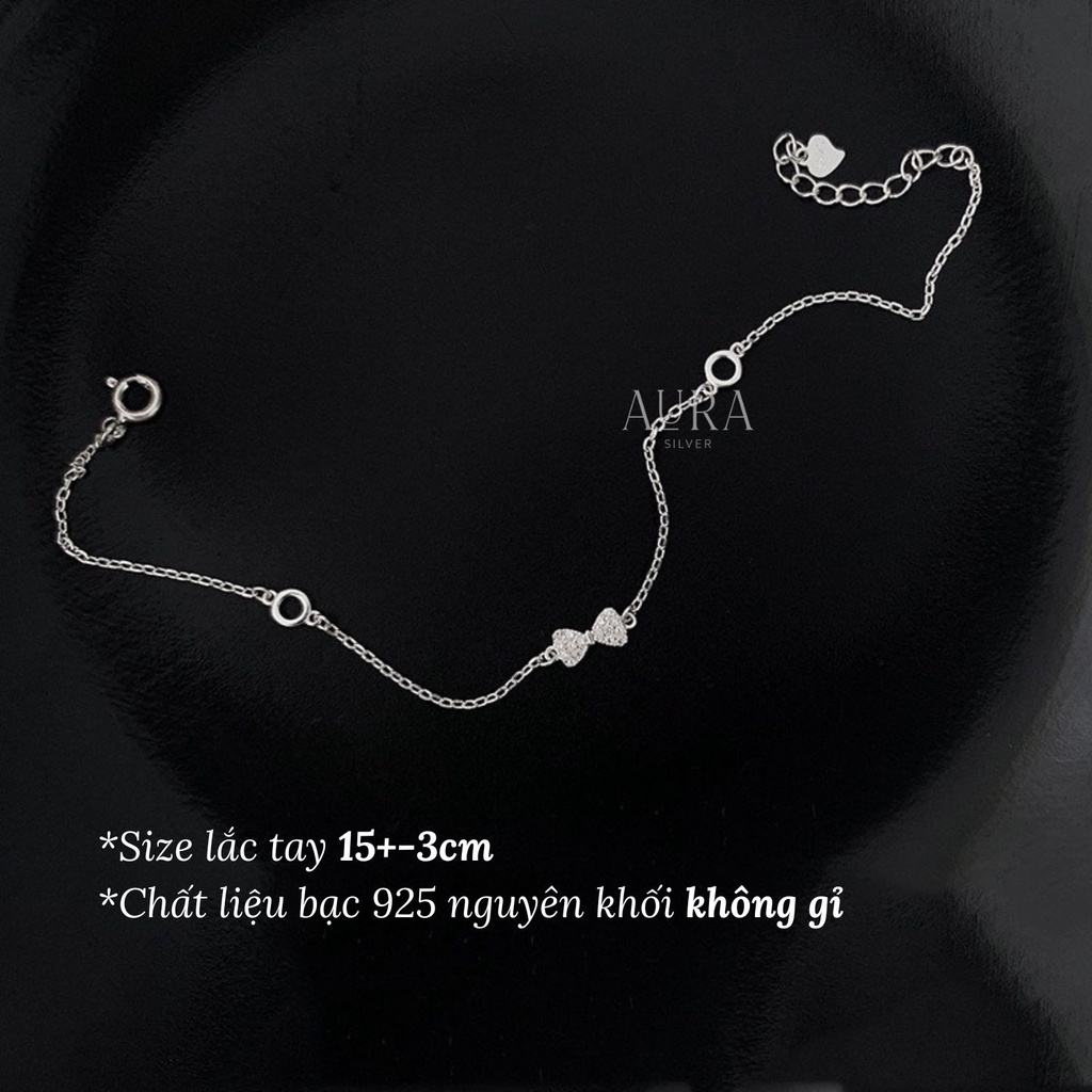 Vòng tay bạc 925 nữ không gỉ lắc tay nơ nhỏ xinh-LT10-AURASILVER
