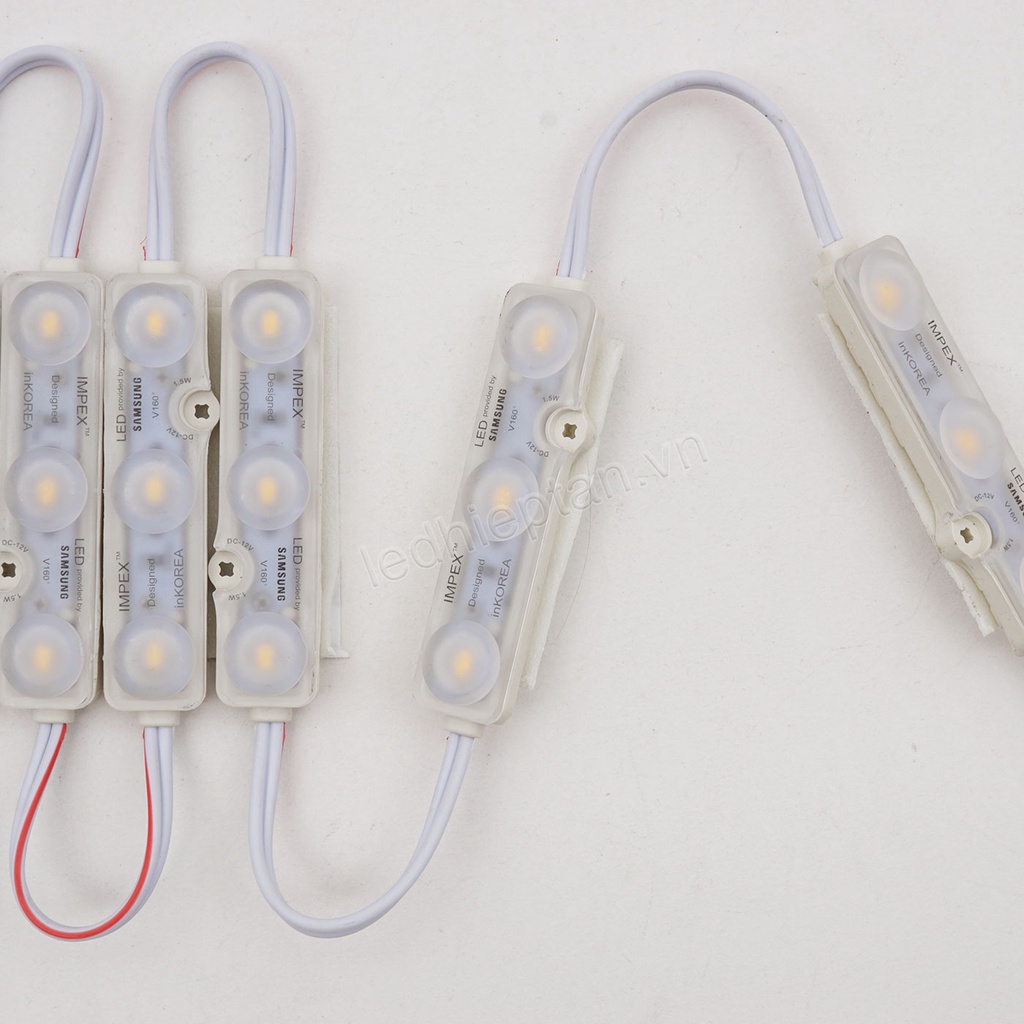 LED hắc 12V  3 Bóng LT 1.5w 71*17 SMD5730 TRẮNG ẤM - 1 Dây 20 Bóng LED