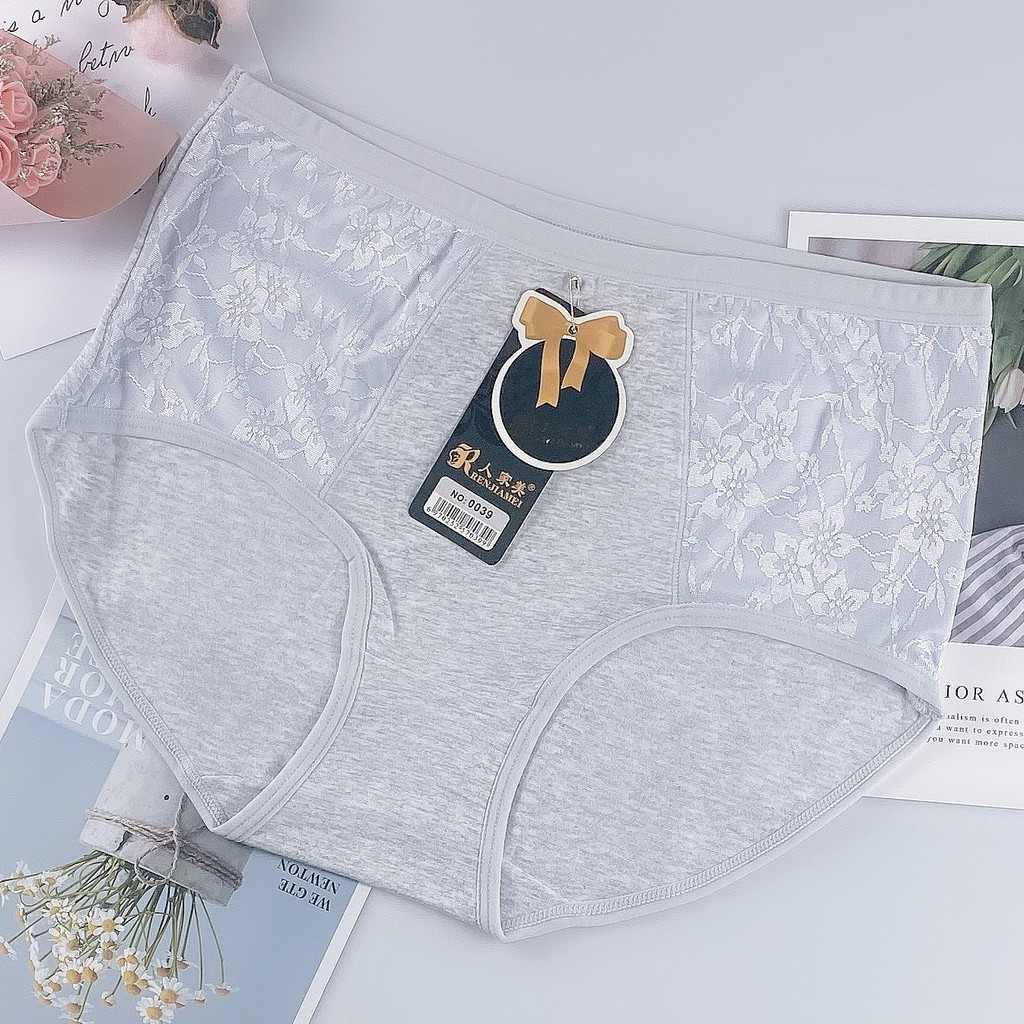 Quần lót trung niên, quần lót lưng cao dáng rộng thời trang cho bà, cho mẹ vải cotton cạp vừa ôm bụng mềm mát