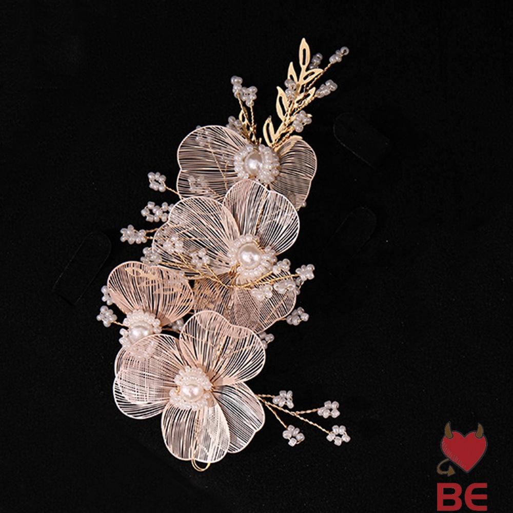 Phụ kiện cài tóc/ đeo cổ tay/ cài ngực áo YADORNOS thiết kế hoa handmade đính hạt ngọc trai nhân tạo thời trang cho nữ