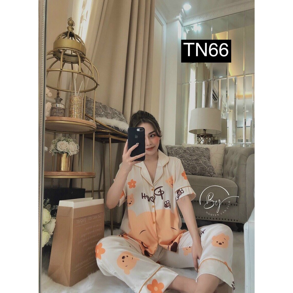 Set Pizama Nữ Mặc Nhà - Đồ Bộ Pijama Ngủ Đồ Bộ Ngủ Nữ Tay Ngắn Satin Cao Cấp Sang Trọng-Hình thật shop tự chụp | BigBuy360 - bigbuy360.vn