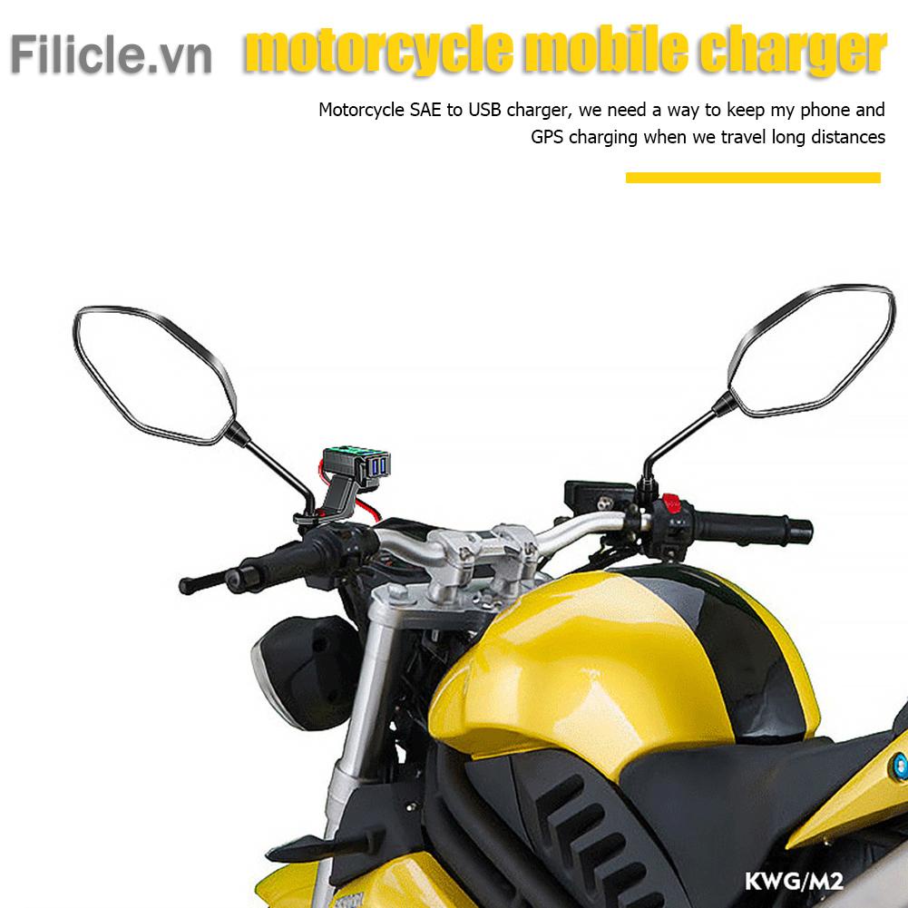 Củ Sạc Điện Thoại GPS Chống Nước 12V SAE Cho Xe Máy
