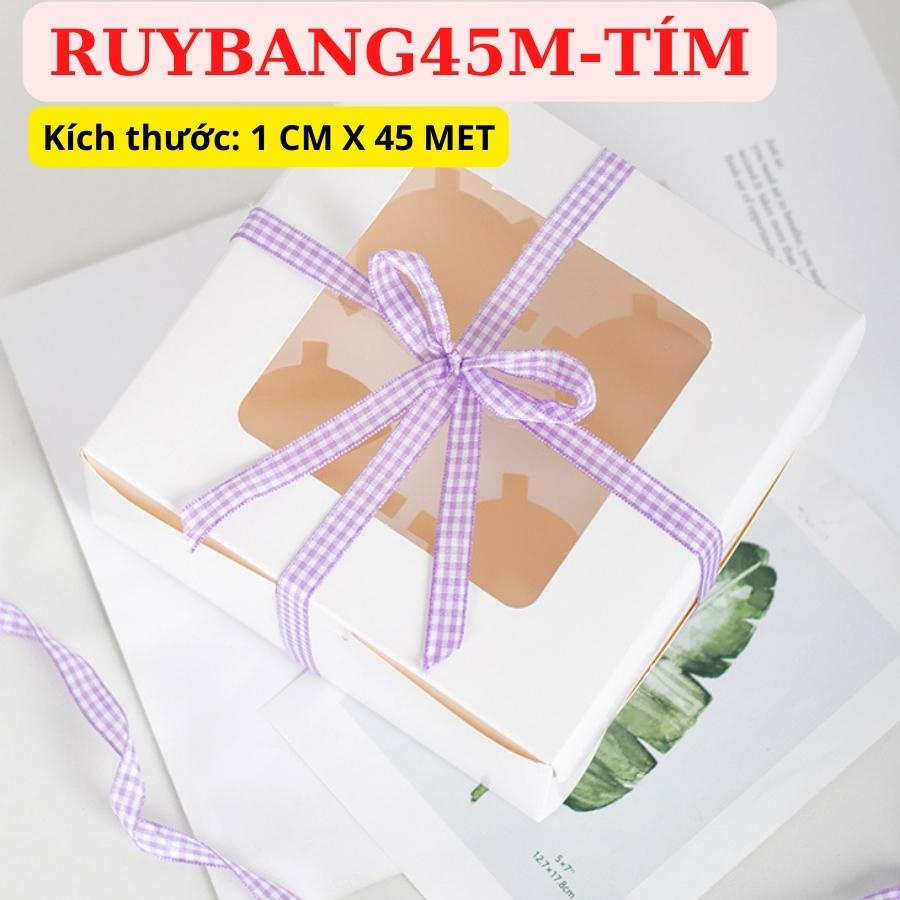 Ruy Băng Caro Phụ Kiện Trang Trí  Hộp Quà Bánh Phụ Kiện Tóc May Mặc Handmade RỘNG 45 CM CUỘN 1 MÉT – RUYBANG45M