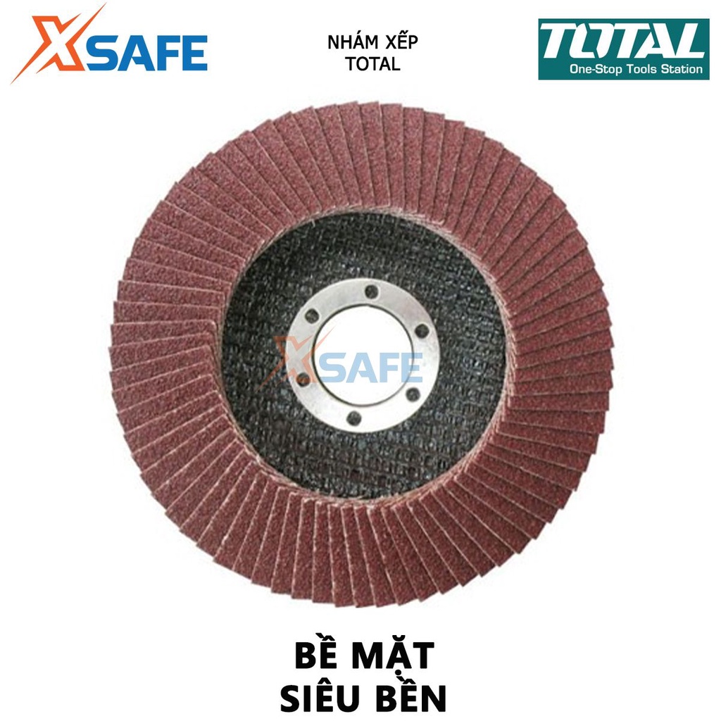 Đĩa nhám xếp TOTAL kích thước 115*22mm,P40-P60-P80, tích hợp thép cao cấp, thép, gang và thép miếng - [XSAFE]