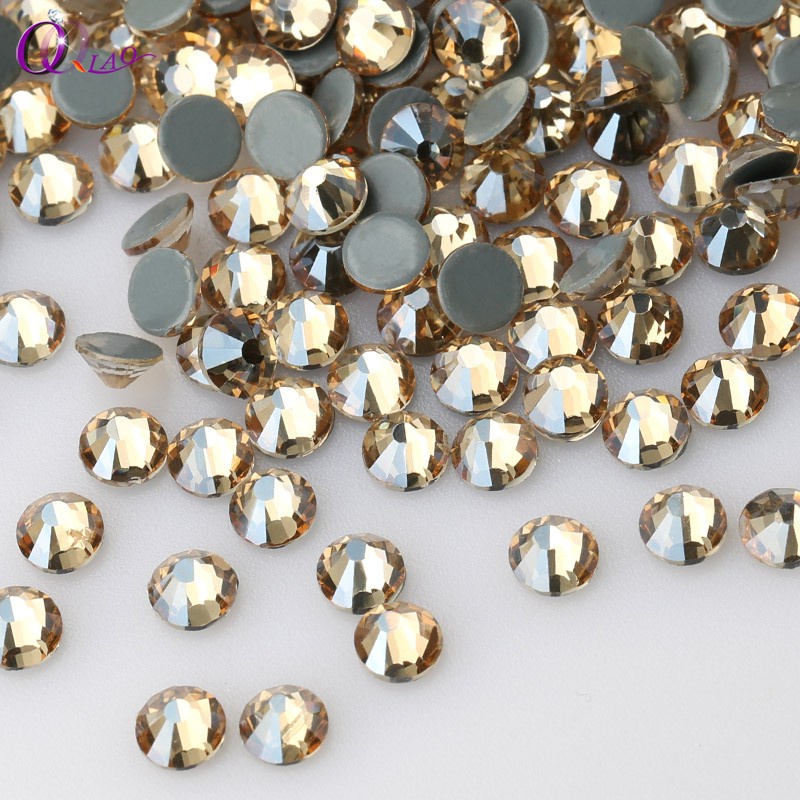 Hạt Đá Thủy Tinh QIAO SS6-SS20 GSHA AB / Gold Shadow Dùng Trang Trí