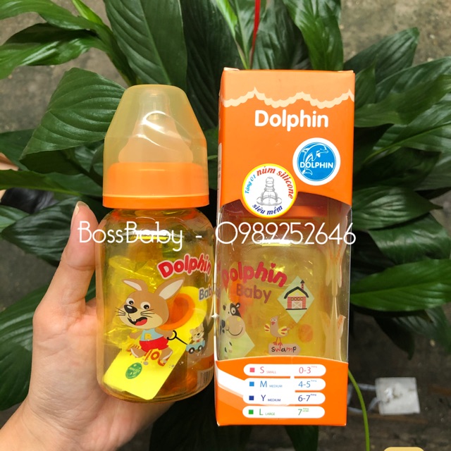 ( Mua 1 tặng 1) Bình sữa nasu cổ hẹp cao cấp Dolphin 120ml/240ml