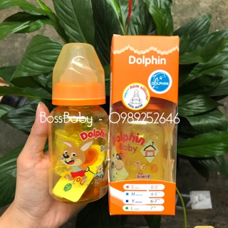 ( Mua 1 tặng 1) Bình sữa nasu cổ hẹp cao cấp Dolphin 120ml/240ml