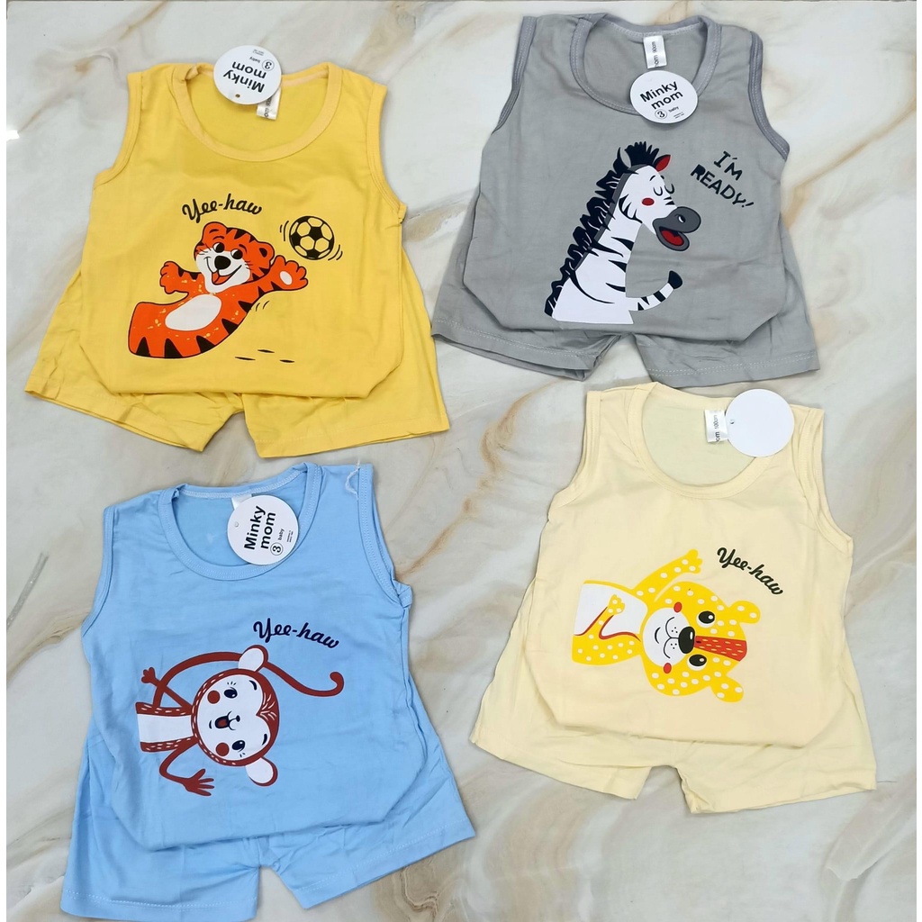 Bộ thun lạnh balo in hình thú ngộ nghĩnh cho bé từ 6-17kg