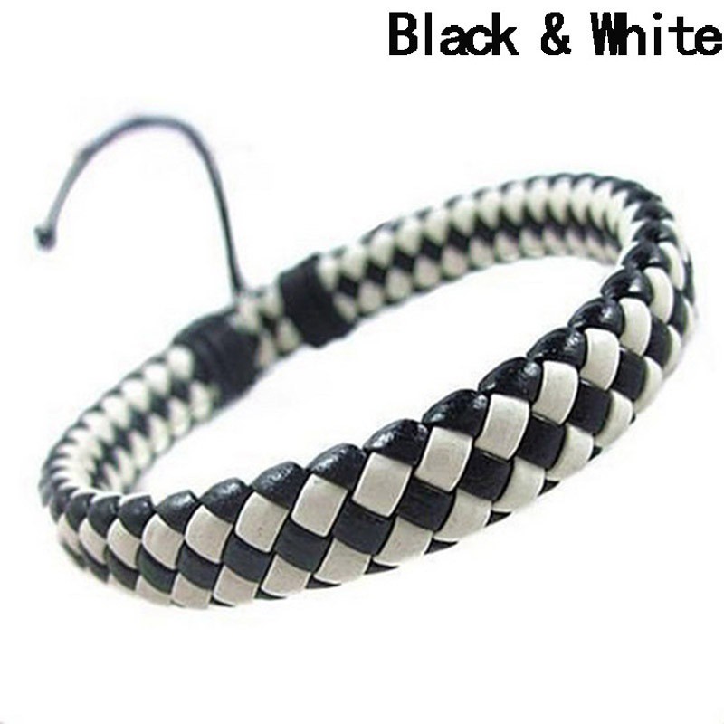 flowersqueen Vòng tay da tết phong cách vintage cho nam và nữ