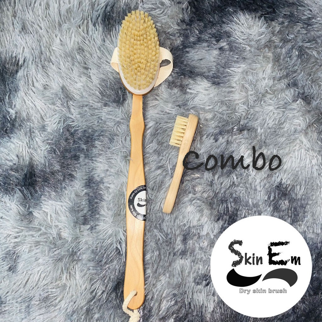 Combo bàn chải da khô SkinEm (cọ Face+Body rời)