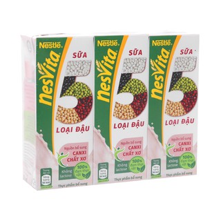 Lốc Sữa 5 loại đậu NESTLÉ NESVITA uống liền 3x180ml