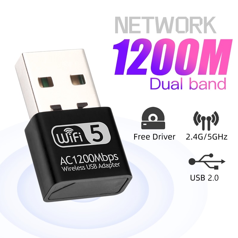 Usb Thu Sóng Wifi 1200mbps 2.4g / 5g Cho Windows 7 / 8 / 10 | BigBuy360 - bigbuy360.vn