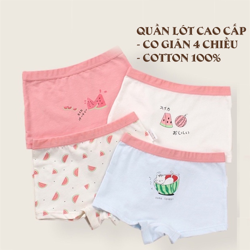 Quần Chip bé gái ROLIA chất cotton 100% co giãn 4 chiều, kháng khuẩn, thoáng mát, họa tiết đáng yêu QCC04