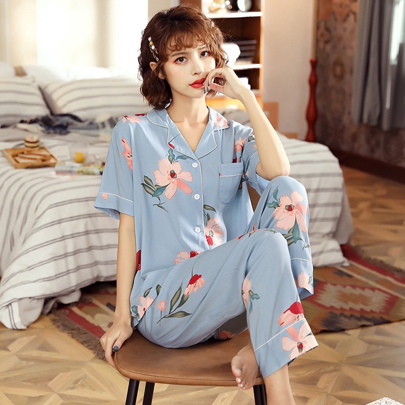 Pajamas Đồ Ngủ Mặc Nhà Lụa Mềm Mịn FreeSize AMANTA AMTPY034