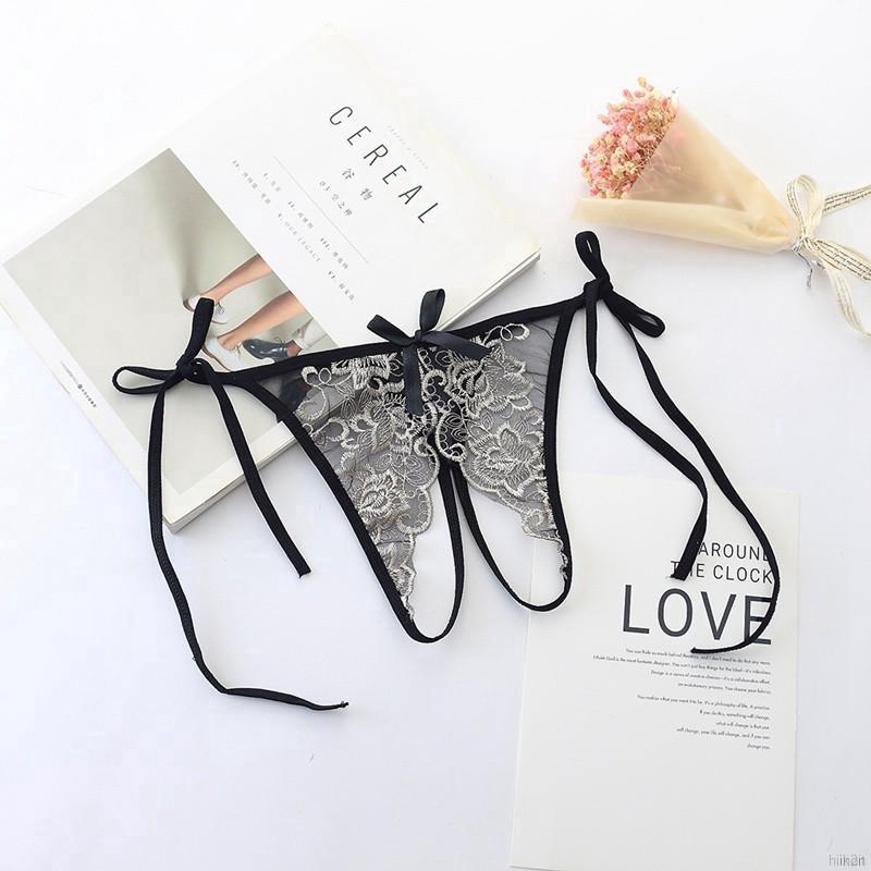 Quần lót ren hoa xuyên thấu lưng thấp cho nữ