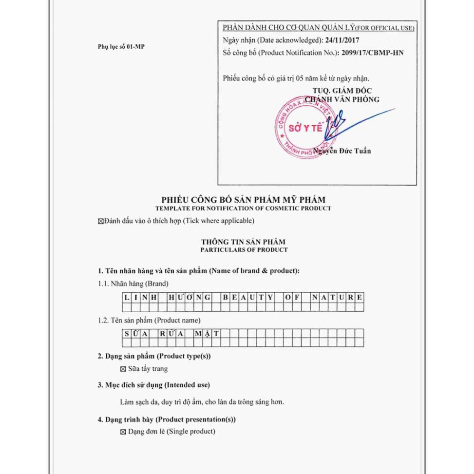 Sữa rửa mặt thiên nhiên Linh Hương 60ml | BigBuy360 - bigbuy360.vn