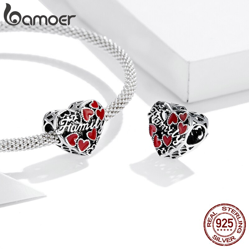 Hạt charm Bamoer SCC1750 bạc 925 trang trí vòng tay xinh xắn tiện dụng