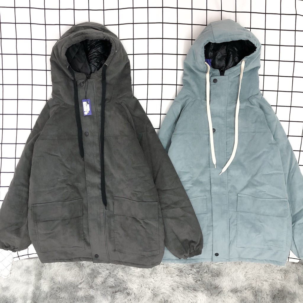 Áo jacket nhung tăm chần bông - ẢNH THẬT