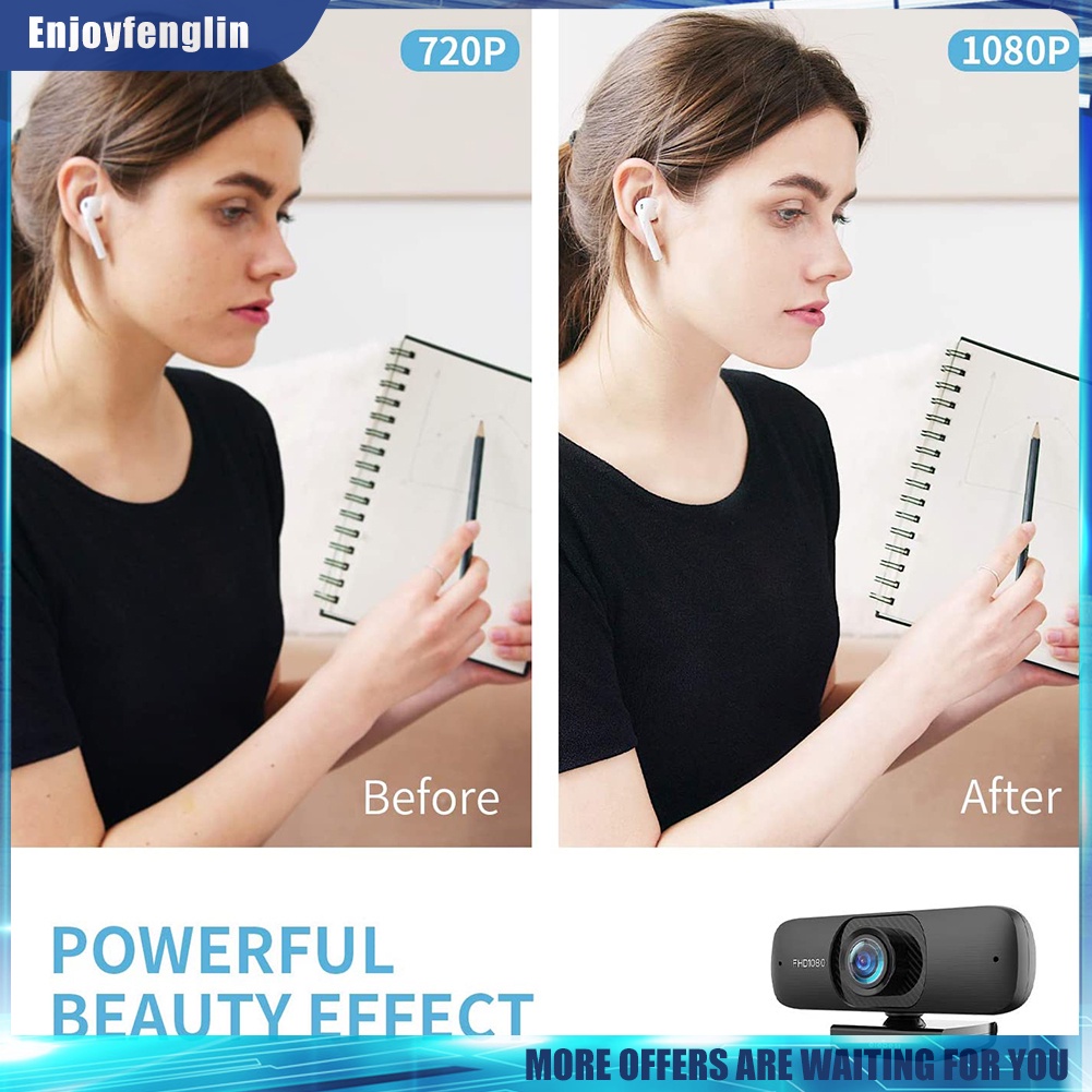 Webcam HD 1080P kèm mic cổng USB cho máy tính | BigBuy360 - bigbuy360.vn