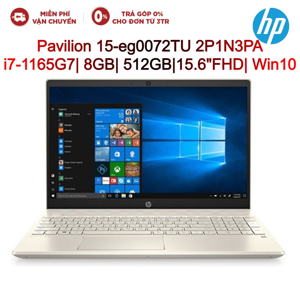 Laptop HP Pavilion 15-eg0072TU 2P1N3PA Gold i7-1165G7| 8GB| 512GB| OB| 15.6&quot;FHD| Win10