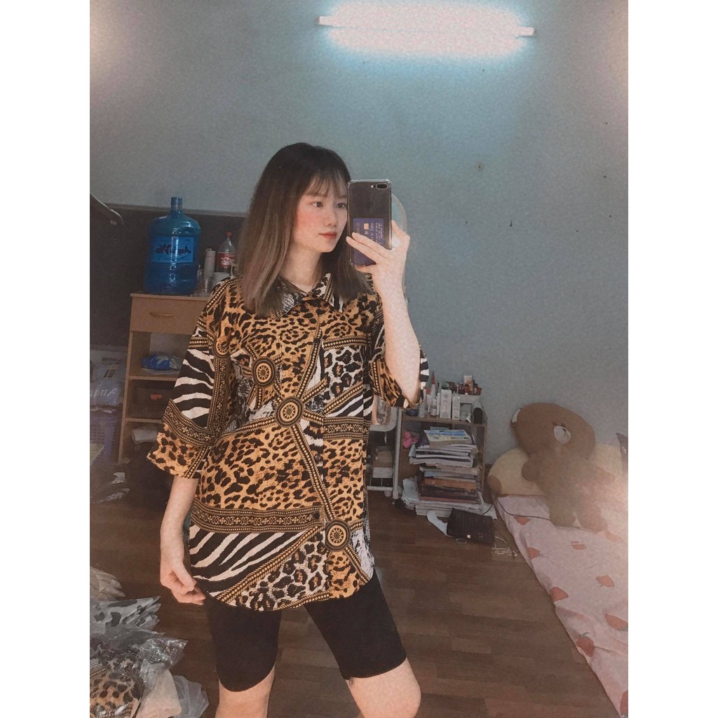 SET BỘ ÁO LỤA HỌA TIẾT QUẦN LEGGING