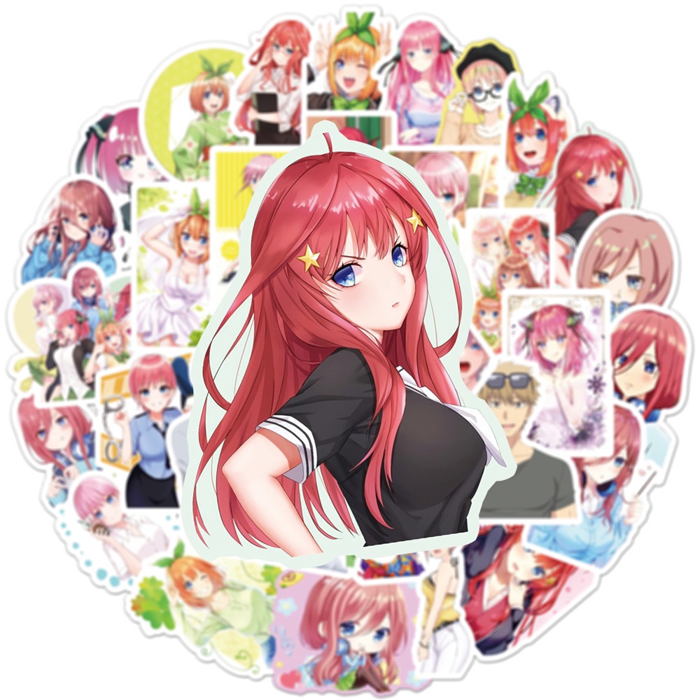 Bộ 50 Sticker The Quintessential Quintuplets Dán Trang Trí Xe Máy/Điện Thoại/Laptop/Va Li