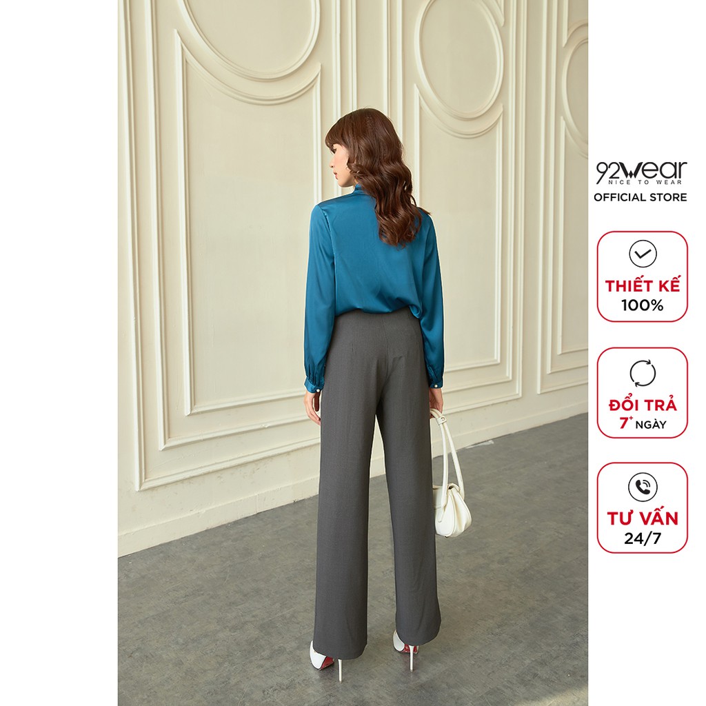 Quần tây nữ ống rộng 92WEAR thoải mái phù hợp công sở đi tiệc QAW0823