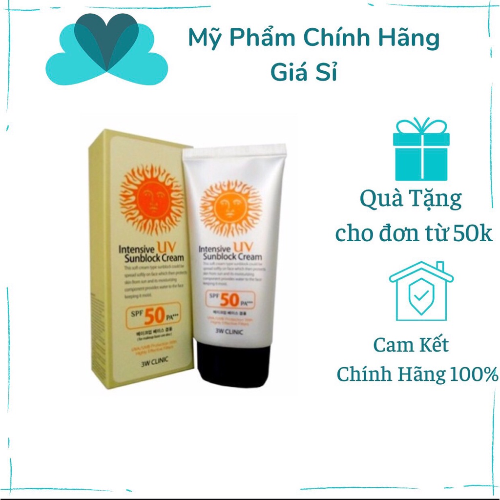 Kem chống nắng 3w Clinic Intensive UV Sunblock Cream SPF 50 PA+++