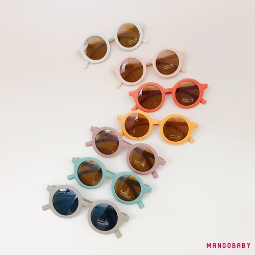 Kính râm tròn chống tia cực tím màu đen cổ điển cho trẻ em