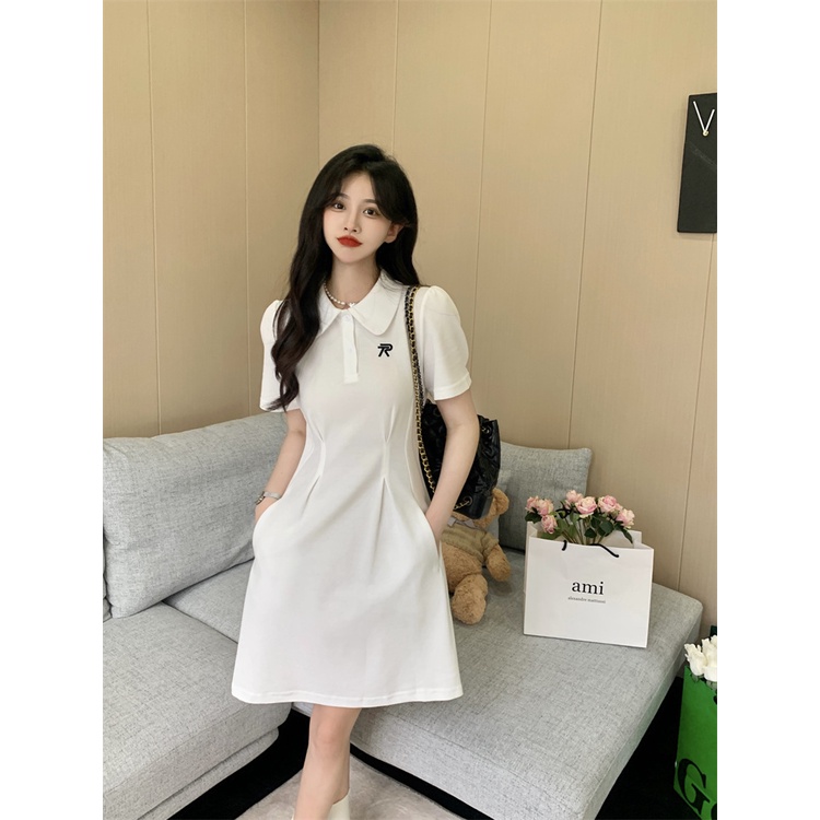 Đầm Thun polo Dáng Chữ A Ôm Eo Thời Trang Hàn Quốc Cho Nữ