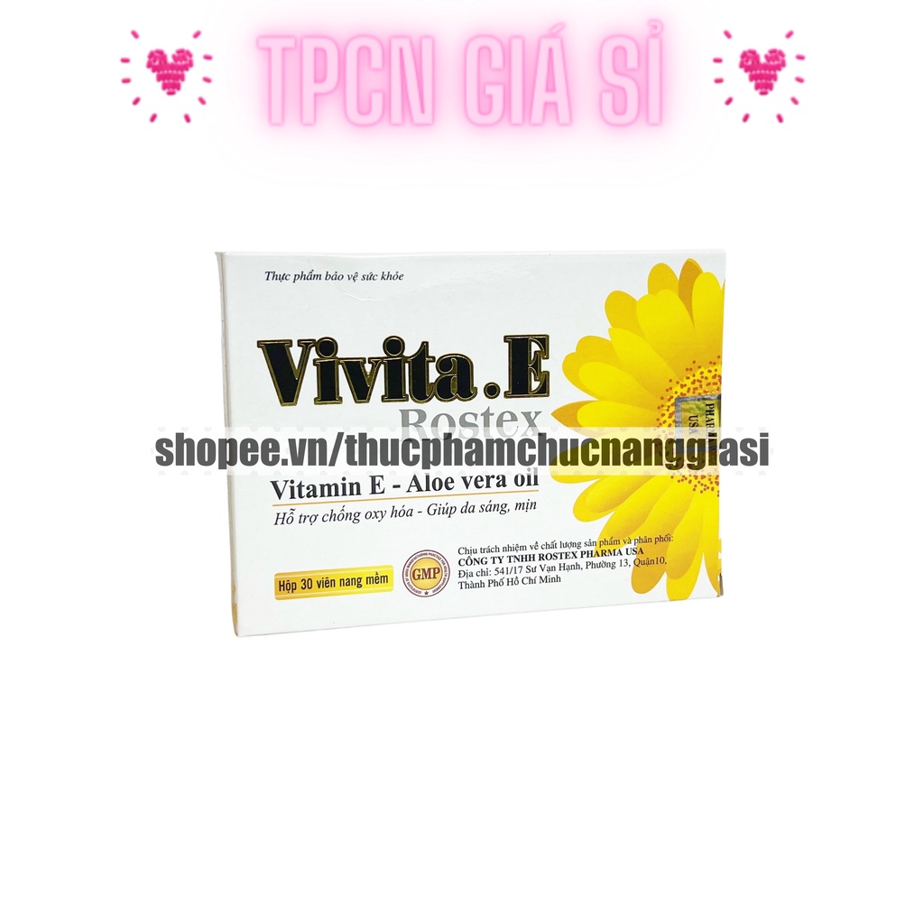 Viên uống đẹp da Vitamin E 4000mcg, tinh dầu lô hội làm đẹp da, chống lão hóa - Hộp 30 viên