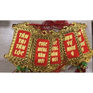Liễn nhỏ câu đối treo cây đào, cây mai, cây quất trang trí Tết