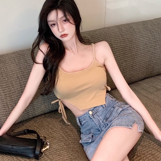 Chân váy denim ZHELIHANGFEI dáng chữ A lưng cao co giãn tốt thời trang mùa hè 2022 cho nữ