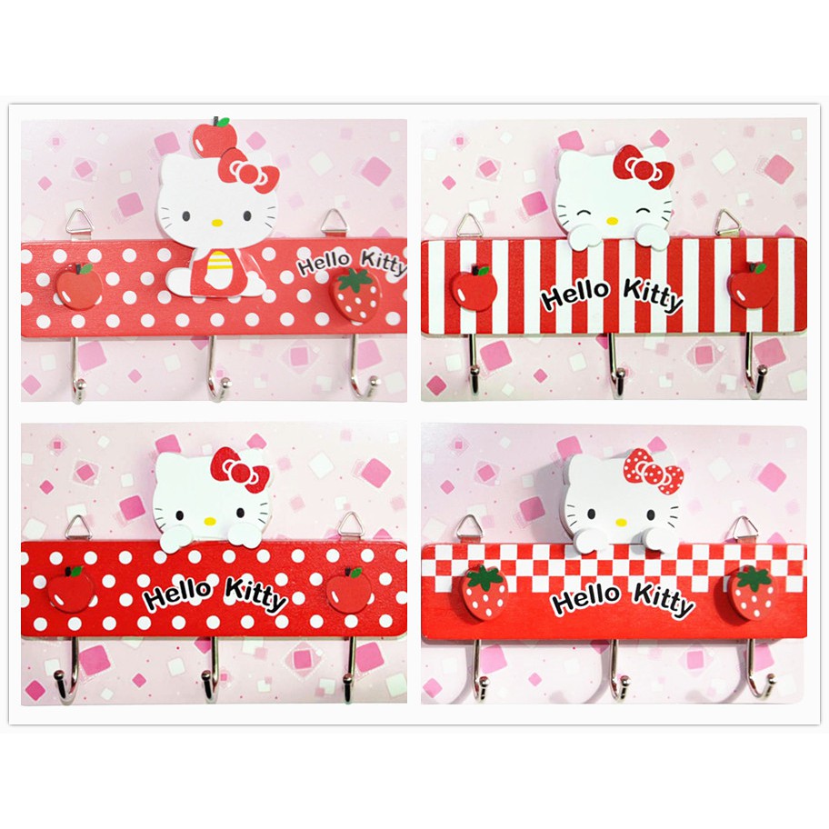 Hello kitty Móc Treo Đồ Dán Tường Không Cần Đóng Đinh Tiện Dụng