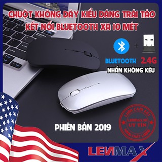 [PHIÊN BẢN 2020] Chuột Không Dây Bản Nâng Cấp Bluetooth, Dùng Pin, Không Âm Thanh, Không Phát Quang, Nhỏ Gọn, LENMAX