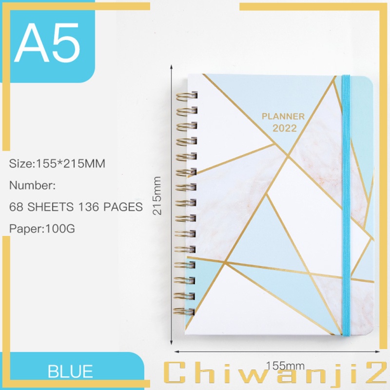 [Chiwanji2] Sổ Kế Hoạch Xoắn Ốc 2022-2023 Màu Xanh Dương