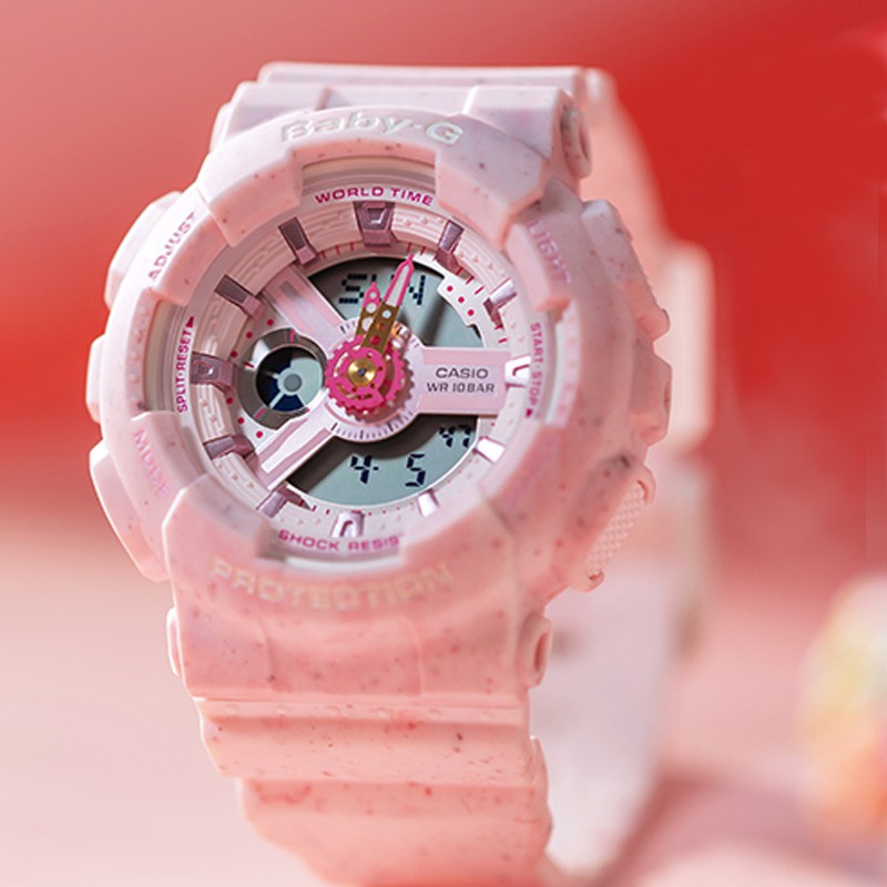 Đồng Hồ Nữ Dây Nhựa Casio Baby-G BA-110PI-4A Chính Hãng - BA-110PI-4APRH Hương Kem Dâu