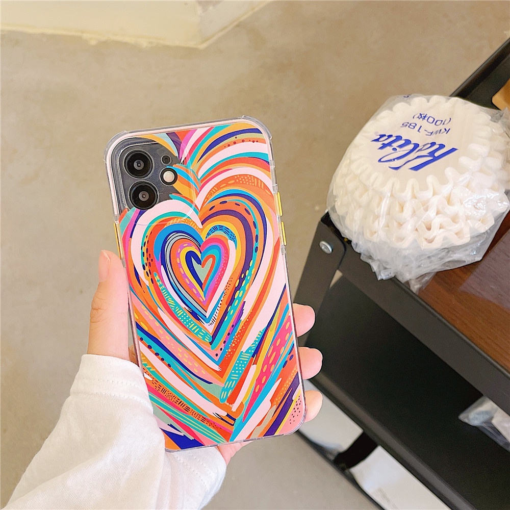 Sang Trọng Ốp Điện Thoại Tpu Chống Sốc Hình Trái Tim Cho Iphone 12pro Max 12mini 11pro Max Xs Max Xr Se 2020 7 8 Plus | BigBuy360 - bigbuy360.vn
