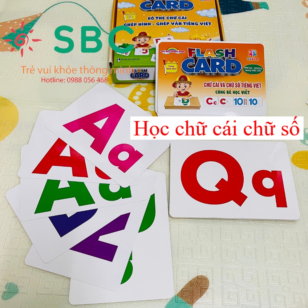 Sách - Bộ thẻ học chữ cái chữ số + ghép hình+ tập viết xóa + tặng kèm bút có đầu xóa