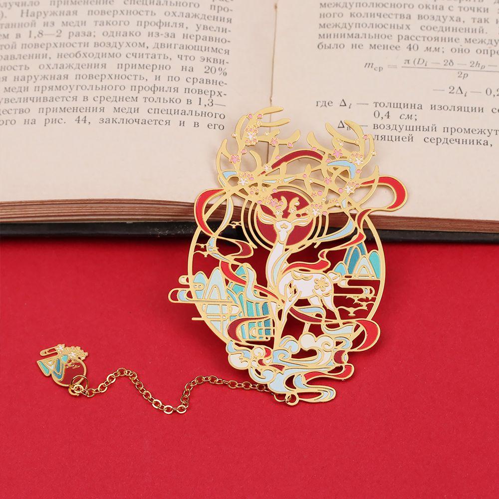 Đánh Dấu Trang Sách Bằng Kim Loại Khắc Hình Động Vật Phong Cách Trung Hoa Cổ Điển