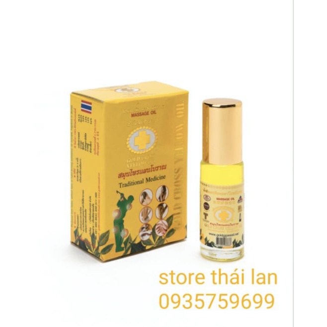 Dầu thảo dược thập tự vàng Thái Lan chai lăn nhỏ 5ml