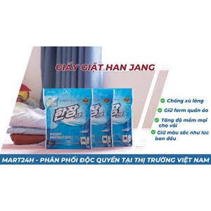 Giấy giặt quần áo Han Jang túi 30 tờ,Đỉnh cao công nghệ giặt tẩy,Có thể thay thế bột giặt