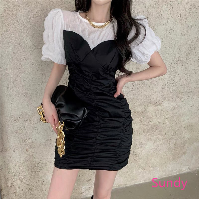 Đầm dáng ôm màu trơn thời trang mùa hè ngọt ngào nữ tính