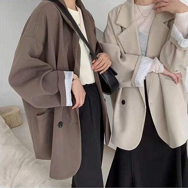 Áo Khoác Blazer Màu Cà Phê Thời Trang Xuân Thu  Kiểu Mới Chất Lượng Cao