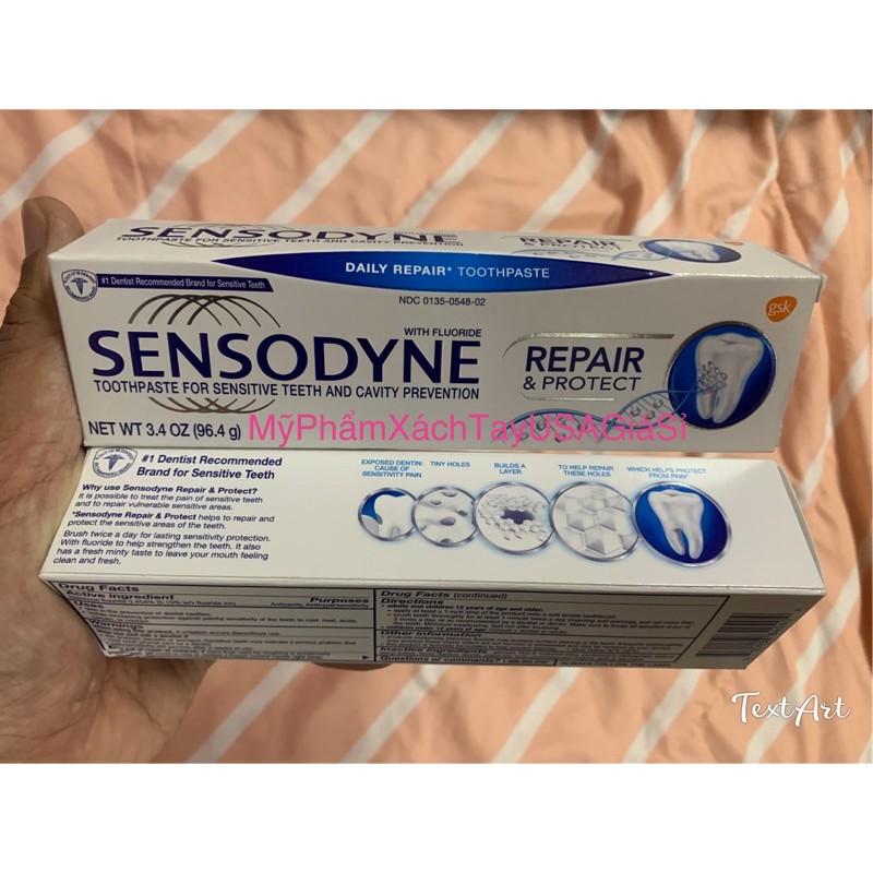 [HàngMỹ]Kem đánh răng Sensodyne Whitening Repair &amp; Protect 96.4g