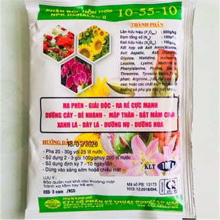 Siêu lân - Siêu Kali nhập khẩu USA 10-55-10 TE ra hoa trái vụ - ra hoa đồng loạt - 100gr