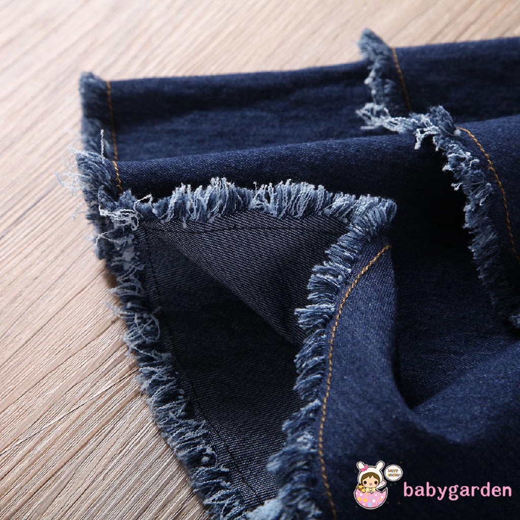 ღ♛ღBaby Girls Jeans Bell-Bottom Wide Leg Ruffle Flare Denim Pants