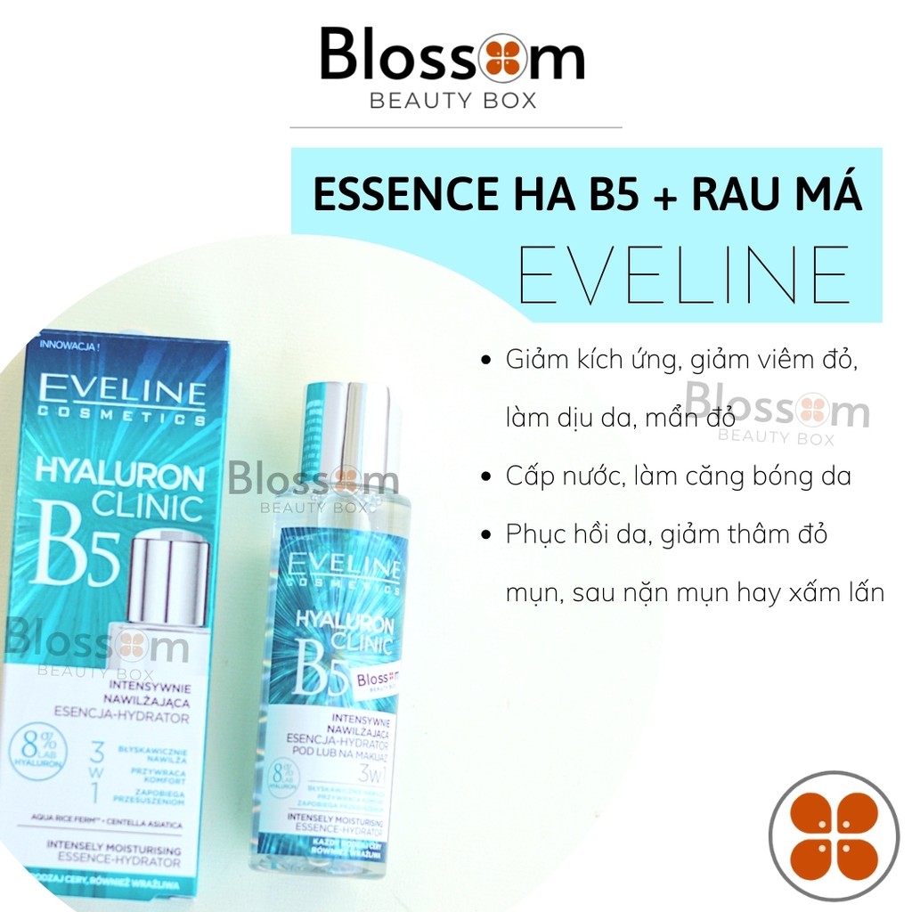 Essence Rau má HA B5 Eveline Hyaluron Clinic B5 và tinh chất rau má Centella