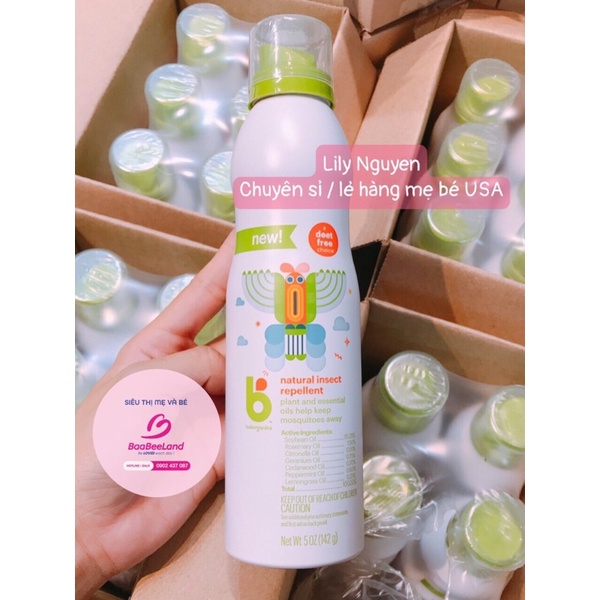 Xịt chống muỗi & côn trùng BabyGanics cho bé BAABEELAND