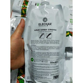 ELECKAR professional hấp dầu phục hồi tóc vitamin complex collagen bịch (500ml)